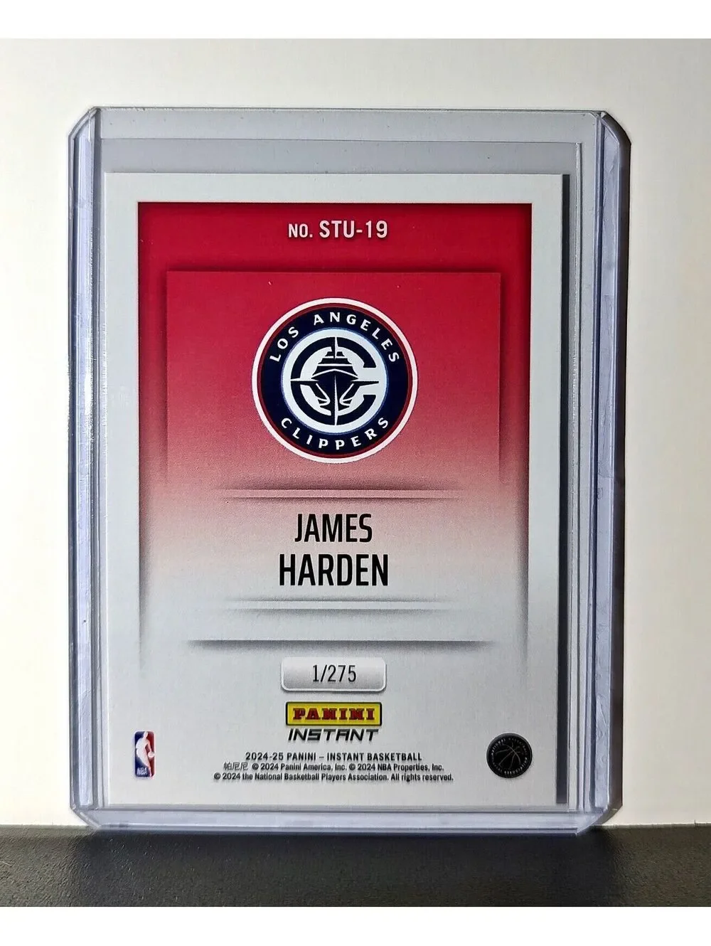 James Harden 2024-25 Panini NBA Studio #19 Card Los Angeles Clippers 1/275